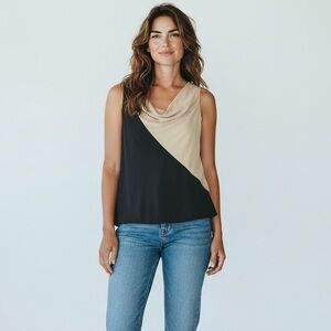The Limited Colorblock Drape‎ Neck Sleeveless Top Size XS